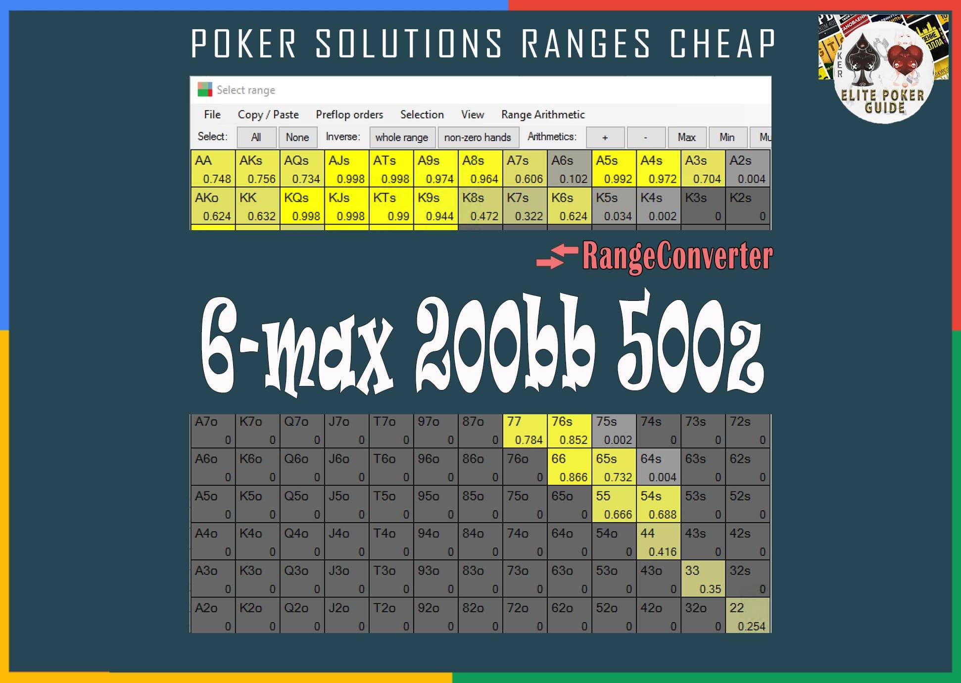 RANGECONVERTER 6-MAX 200BB 500Z (No PioSolver license required)