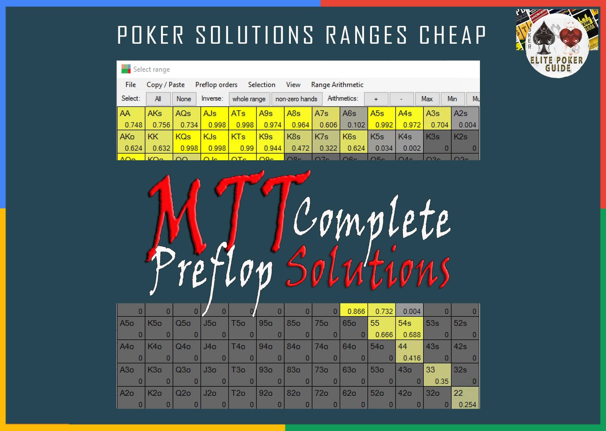 RANGECONVERTER 8MAX MTT Complete Preflop Solution FOR PIOSOLVER Solved Ranges
