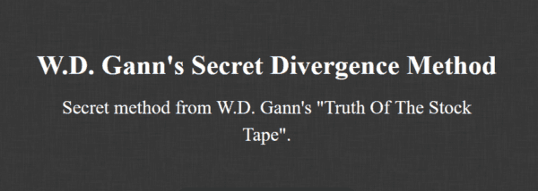 W.D. Gann's Secret Divergence Method Cheap