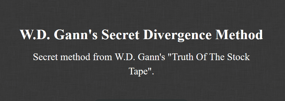 W.D. Gann's Secret Divergence Method Cheap