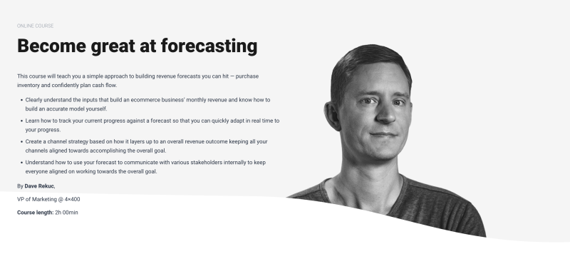 Dave Rekuc (CXL) - Ecommerce Forecasting Cheap