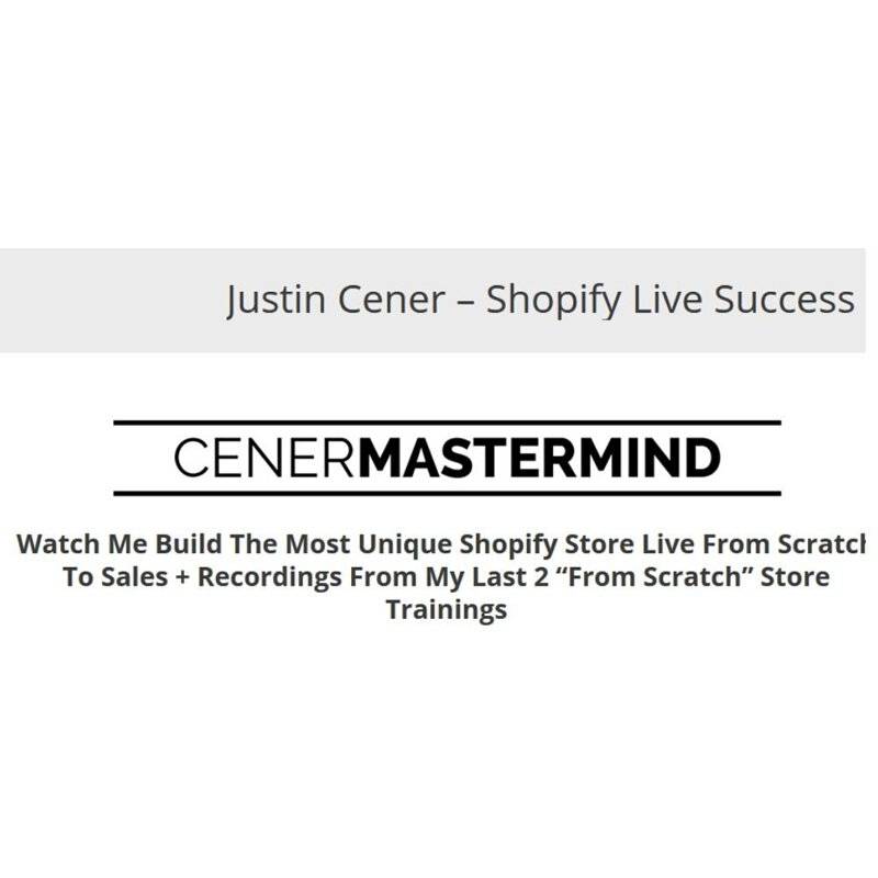 Justin Cener - Shopify Live Success Training Cheap