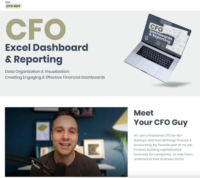 Josh Aharonoff - CFO Excel Dashboard & Reporting Cheap