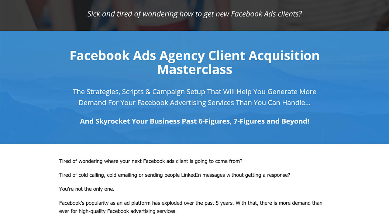 LeadGuru - Facebook Ads Agency Client Acquisition Masterclass Cheap