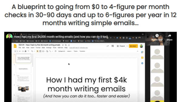Sean Anthony - Email Side Hustle Coaching Cheap