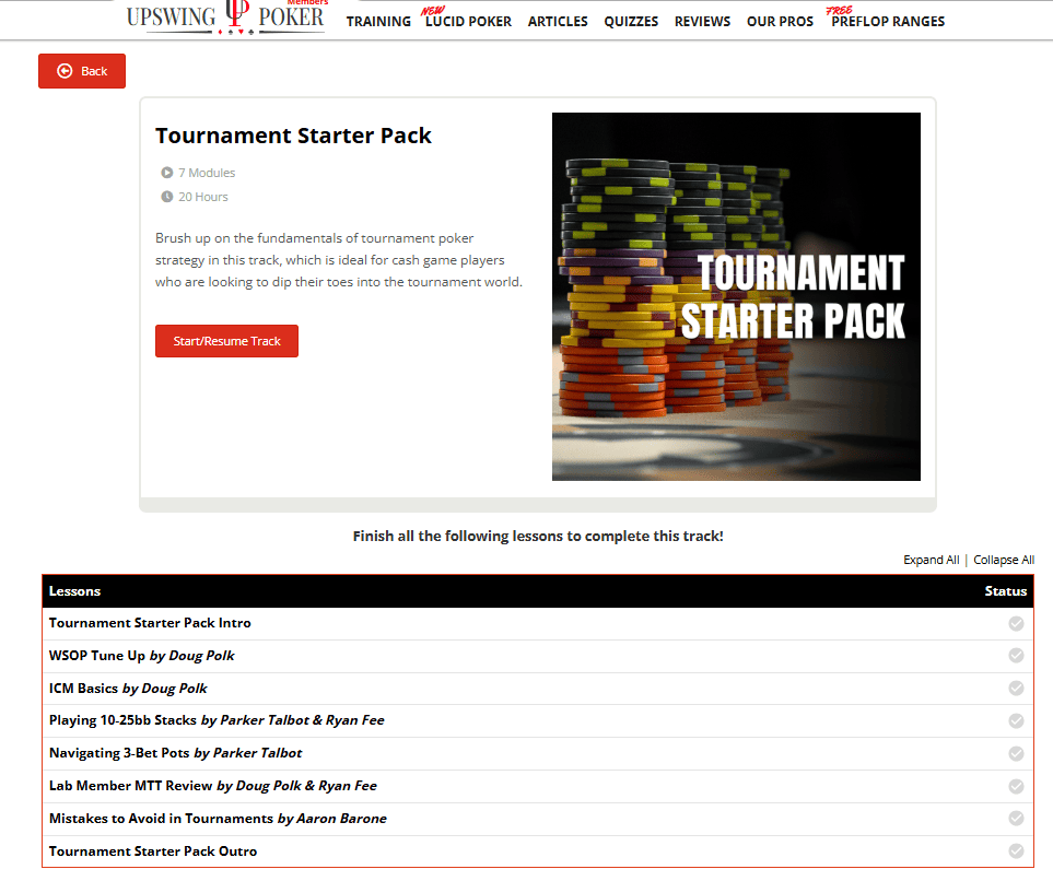 Upswing Poker Lab Tournament Starter Pack Proof