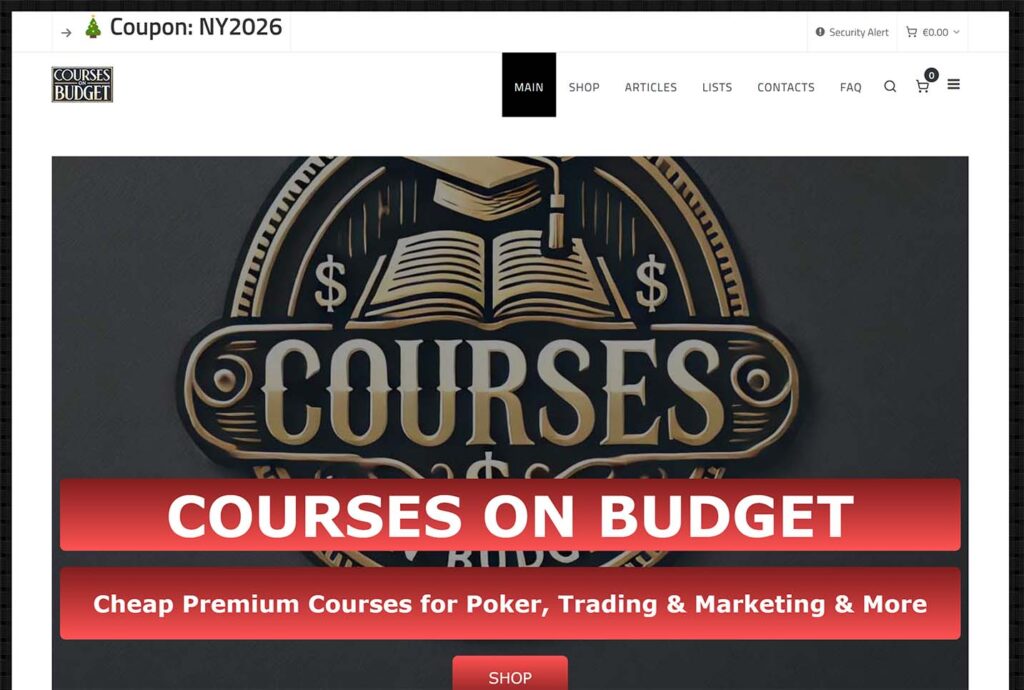 Courses on Budget Front Page 2