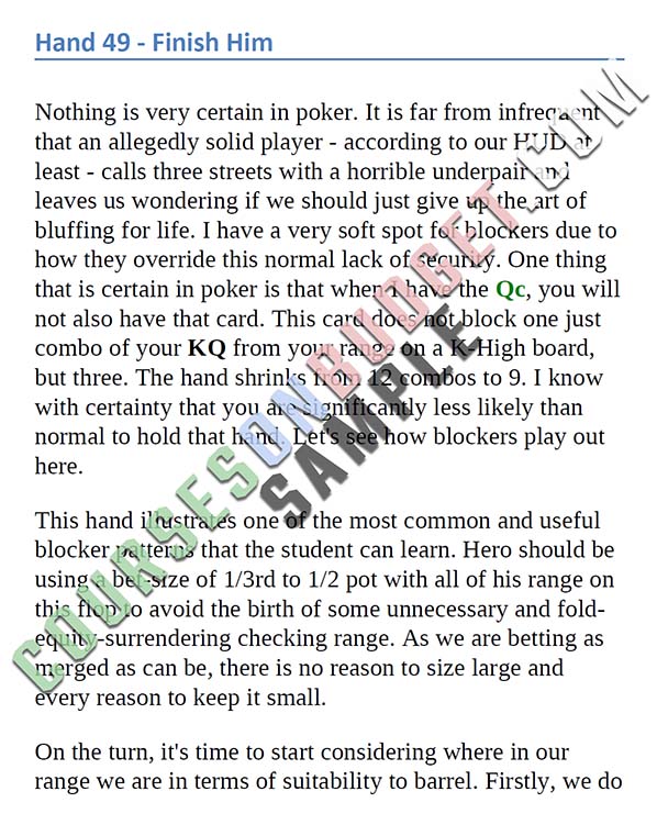 Carrot Corner 100 Hands - 100 Detailed Solutions to 100 6-Max Cash Problems Sample