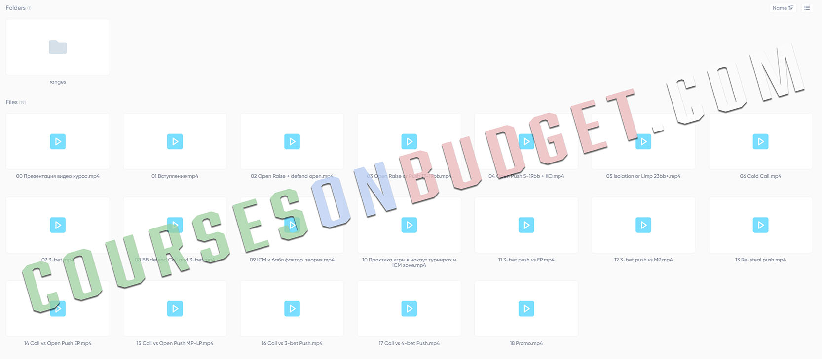 Exan13 Оптимальные префлоп диапазоны - Уровень 2 - Структура