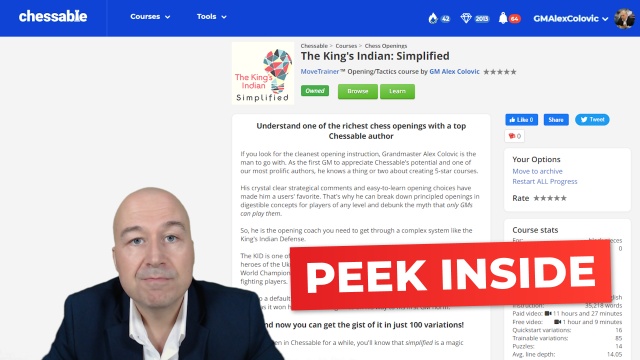 GM Alex Colovic - The King's Indian Simplified Cheap