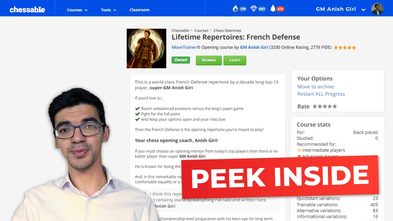 GM Anish Giri - Lifetime Repertoires - French Defense Cheap