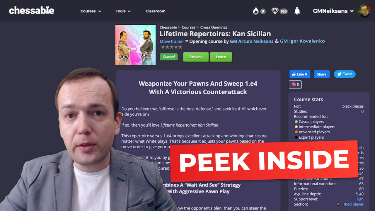 GM Arturs Neiksans & GM Igor Kovalenko - Lifetime Repertoires - Kan Sicilian Cheap