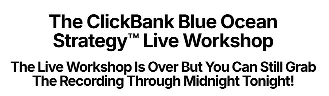 ClickBank Blue Ocean Strategy review 2026 and complete course index on Courses On Budget